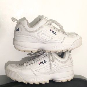 White Chunky Fila Disrupters